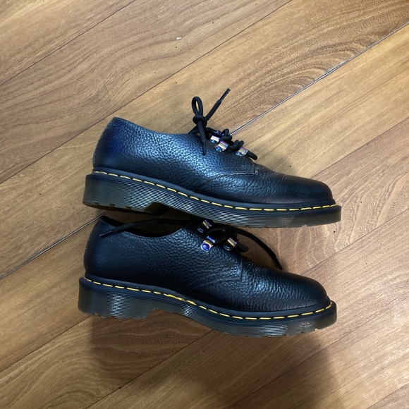 Dr. Martens 1461 Iridescent Hardware Black Milled Napa Leather Oxfords Women 7 - Picture 6 of 16